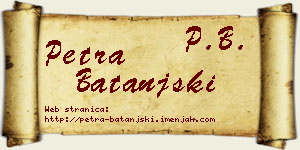 Petra Batanjski vizit kartica